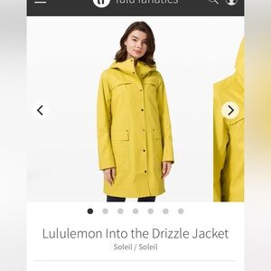 $248 rare lululemon athletica Into the Drizzle Jacket - Soleil Yellow 2 XS rain